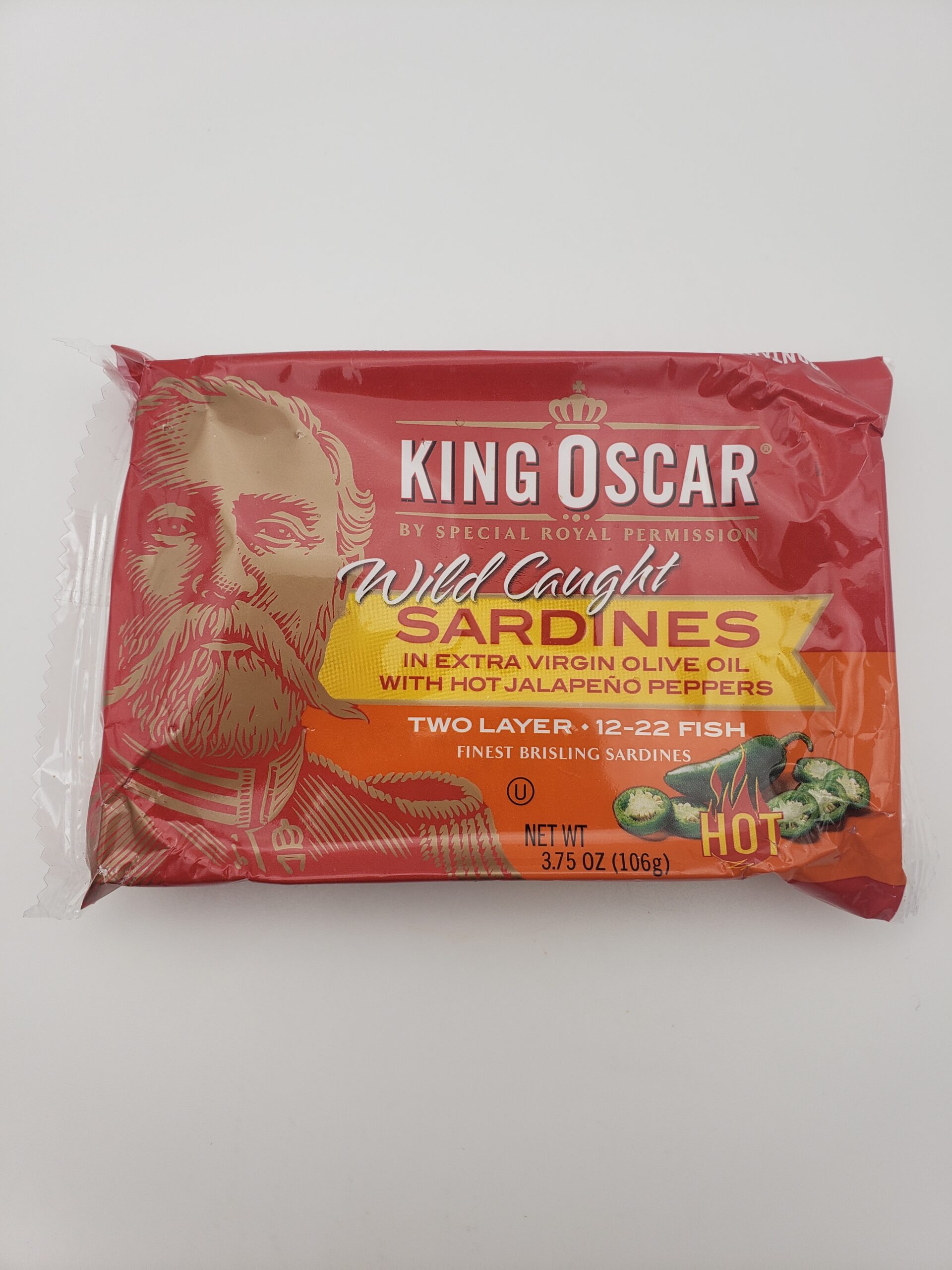 King Oscar Sardines (Sprats) in Extra Virgin Olive Oil with Jalapeño Peppers Rainbow Tomatoes