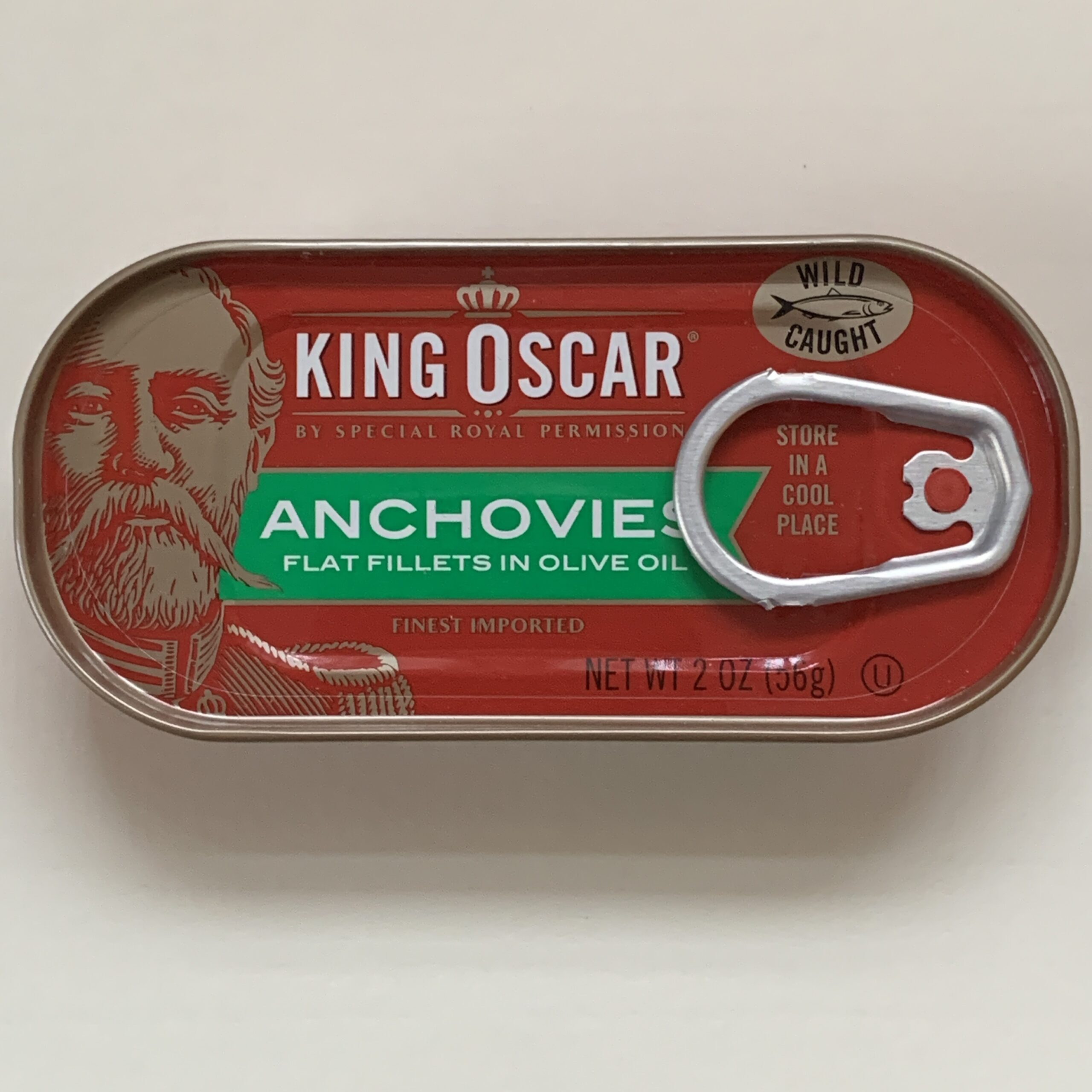 King Oscar Anchovies, Flat Fillets in Olive Oil (BB 05/2024) Rainbow
