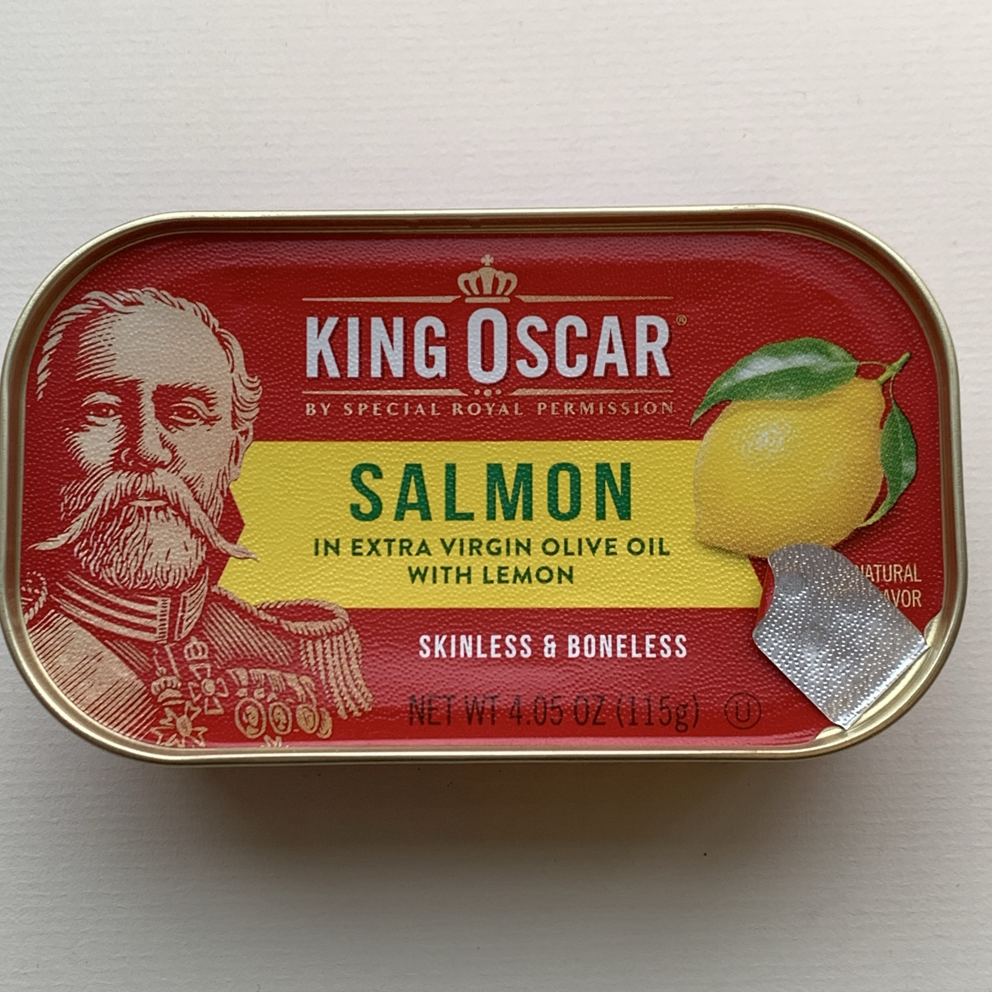 King Oscar Salmon in Extra Virgin Olive Oil with Lemon Rainbow