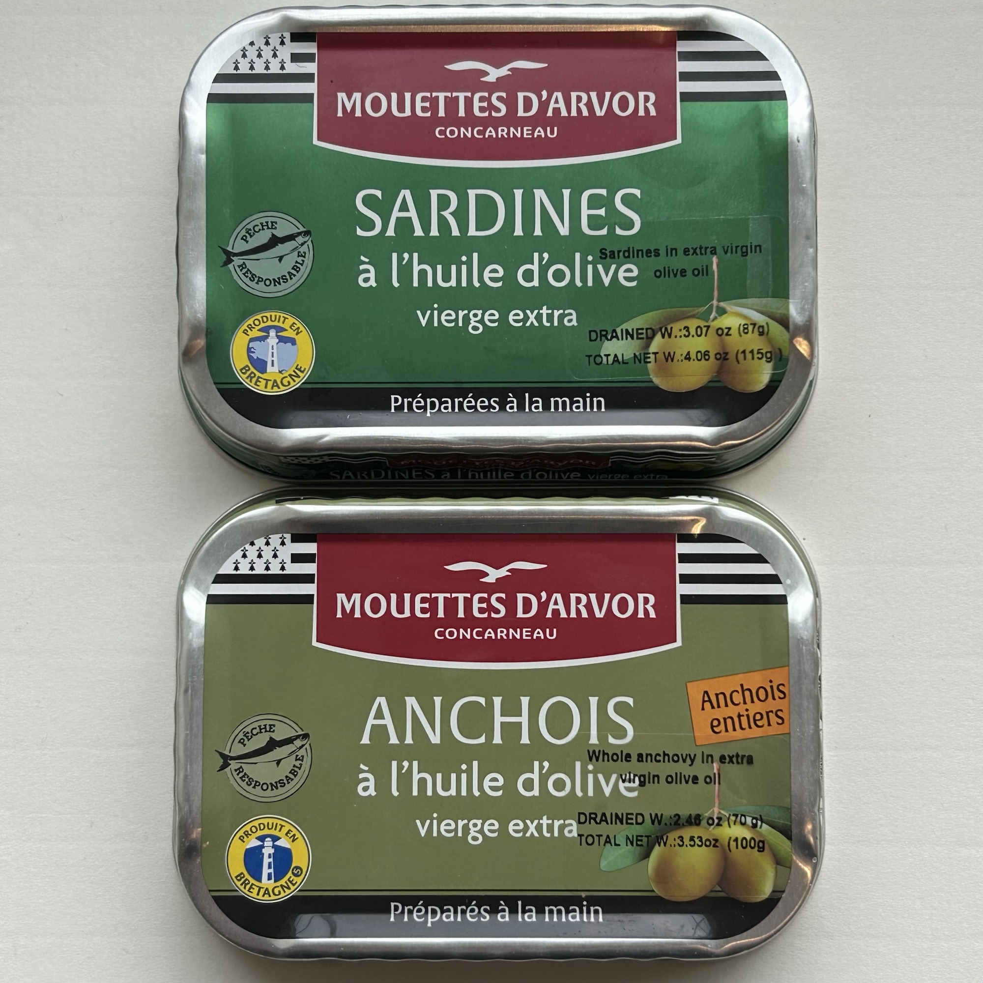 Side by Sides Anchovies Prepared Like Sardines, EVOO Edition Rainbow